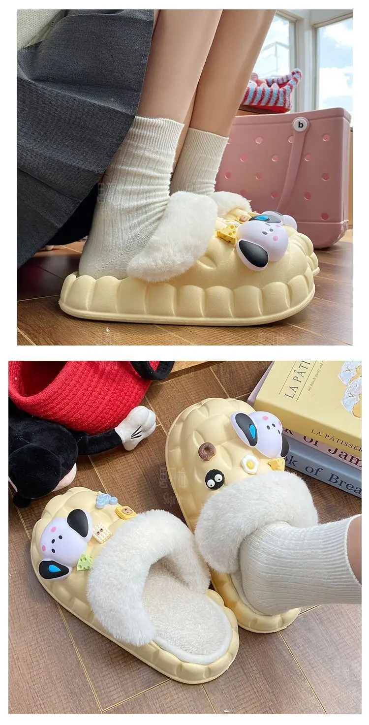 Cartoon Dog Winter Cotton Slippers for Women — feature 24