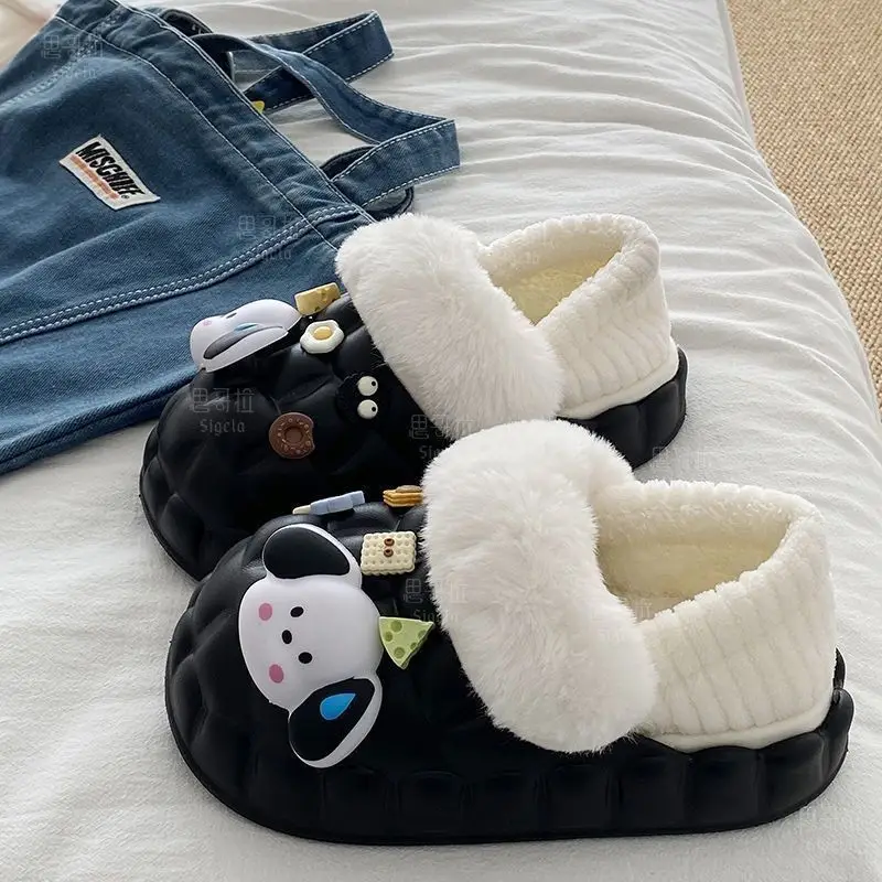 Cartoon Dog Winter Cotton Slippers for Women - Image 2