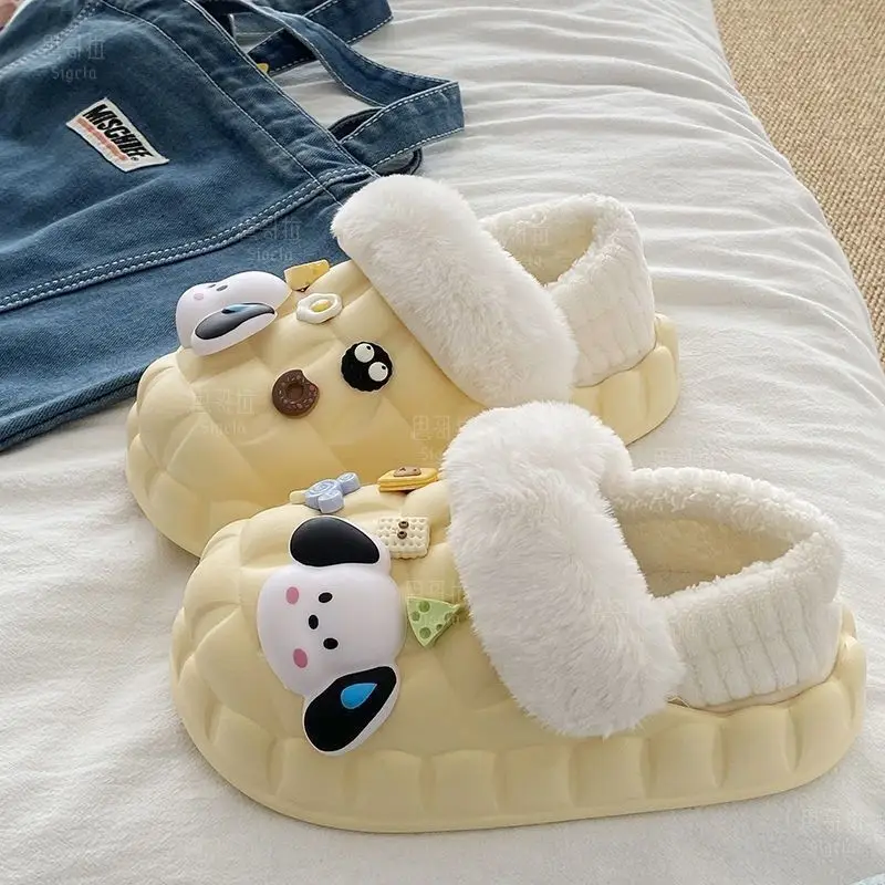 Cartoon Dog Winter Cotton Slippers for Women - Image 4
