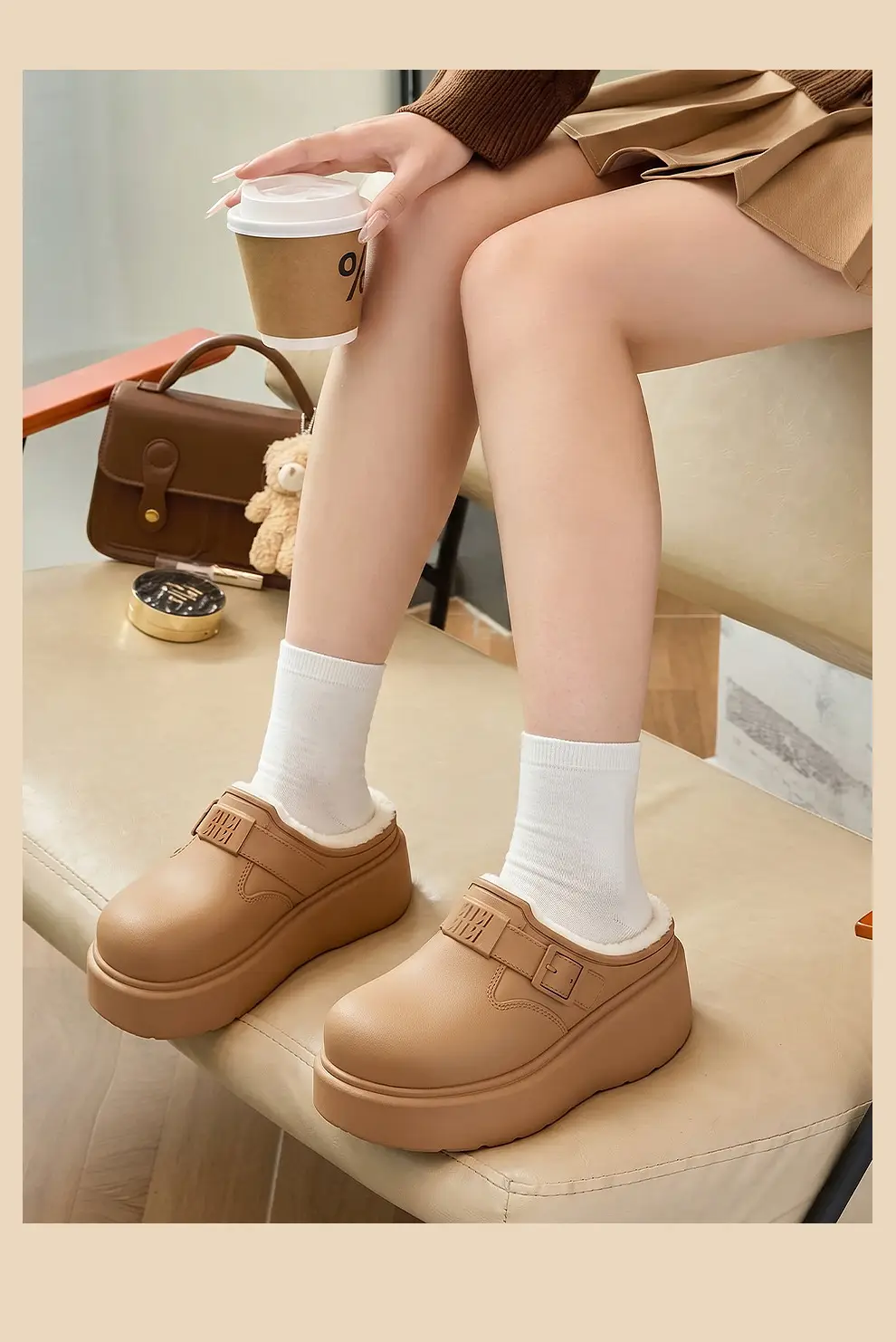 Waterproof Cotton Slippers for Women in Winter, Eva Thick-Soled Outerwear, Plush and Warm, Home Indoor Use, Women's Cotton Slippers Wholesale — feature 12