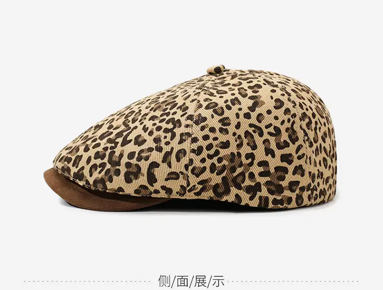 Leopard Print Forward Cap Spring Autumn New — feature 13