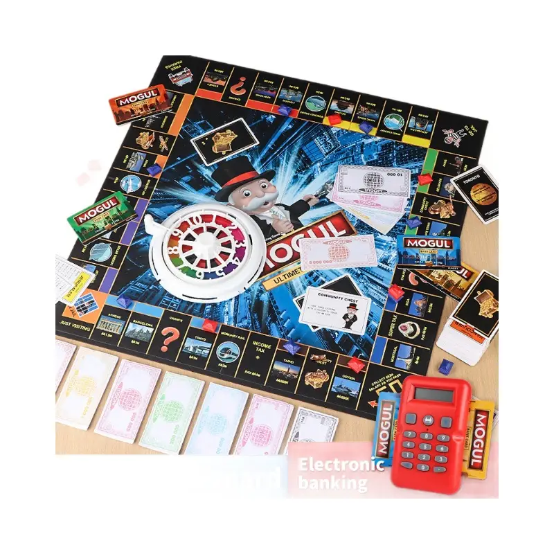 Cross-Border New Product English Version Monopoly World Journey Board Map Thickened Board Game Real Estate Tycoon Toys Wholesale