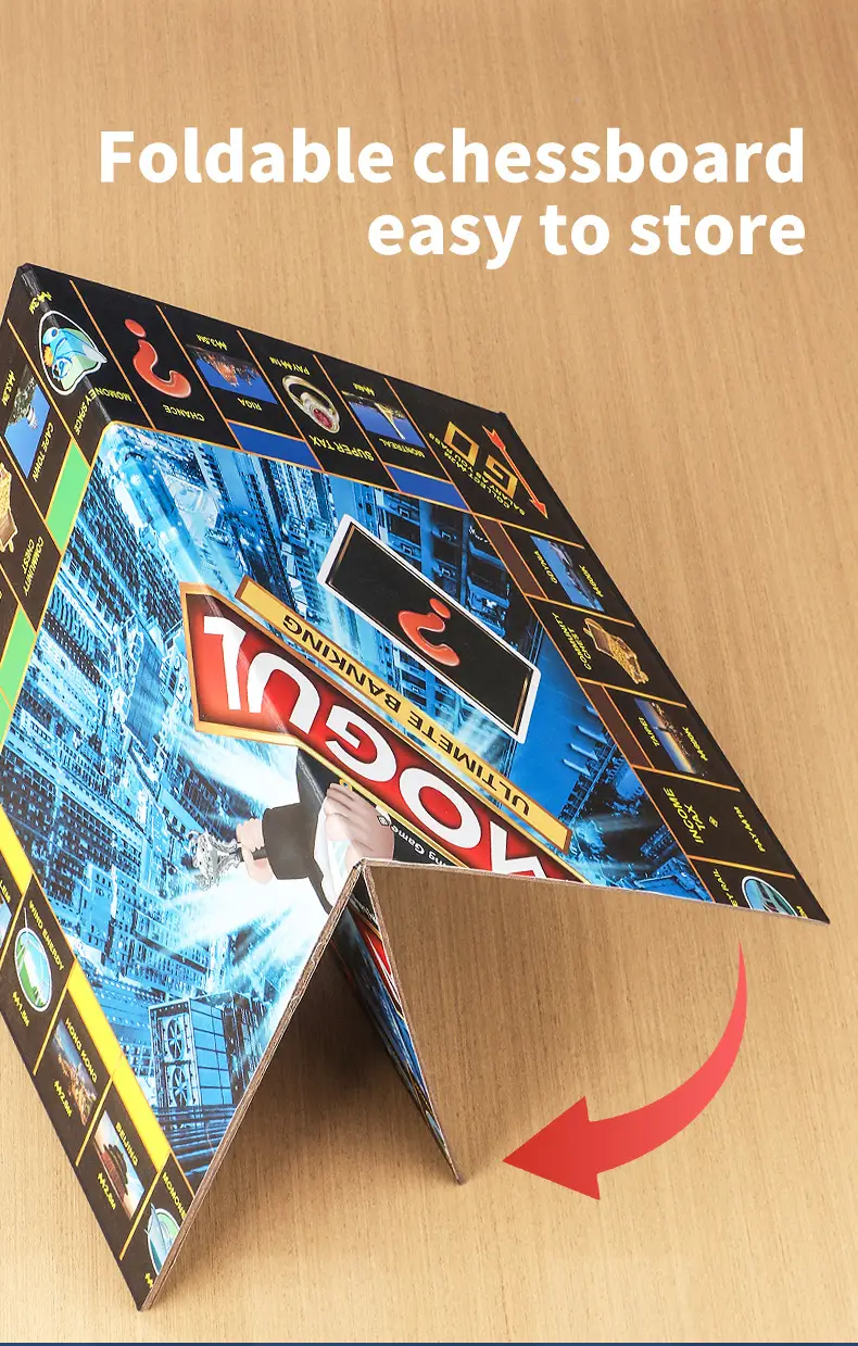 Cross-Border New Product English Version Monopoly World Journey Board Map Thickened Board Game Real Estate Tycoon Toys Wholesale — feature 5