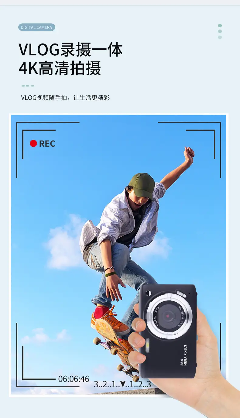 Cross-Border Hot-Selling Portable Ccd High-Definition Digital Camera 2.88inch Entry-Level Multi-Color Compact Camera for Students — feature 6