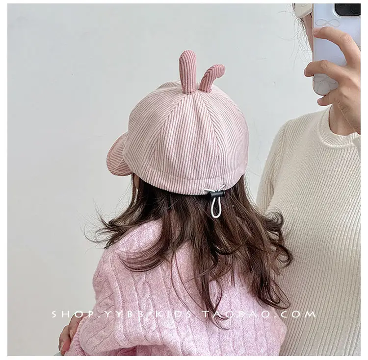 Children's Pink Bunny Cap Autumn Winter Warm Windproof Large Bristle — feature 4