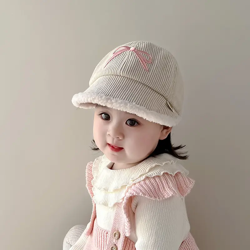 Children's Pink Bunny Cap Autumn Winter Warm Windproof Large Bristle - Image 8