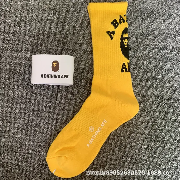 Japanese-Style Ape Head Socks Bape Unisex Sports Training Trendy Socks Towel Bottom Colorful Couple Socks Wholesale