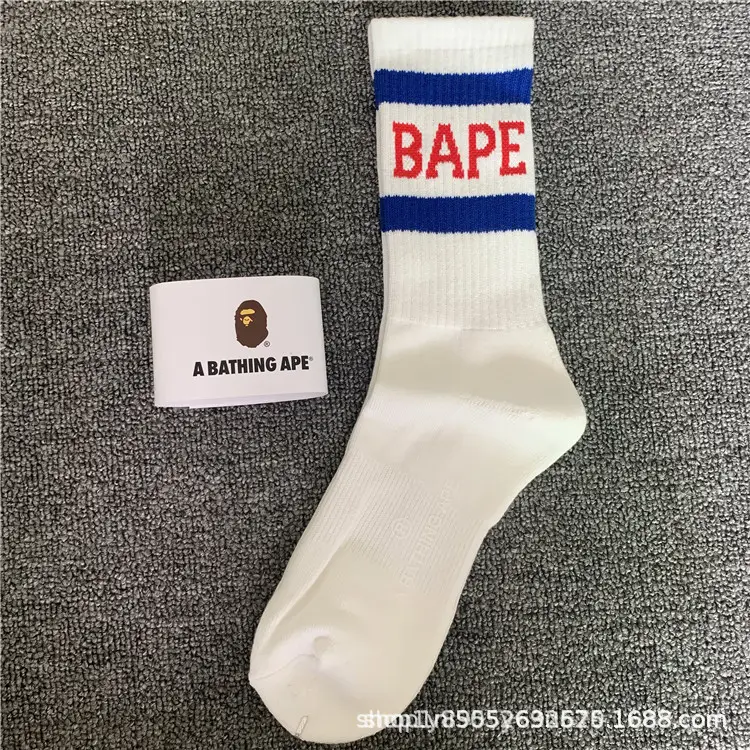 Japanese-Style Ape Head Socks Bape Unisex Sports Training Trendy Socks Towel Bottom Colorful Couple Socks Wholesale