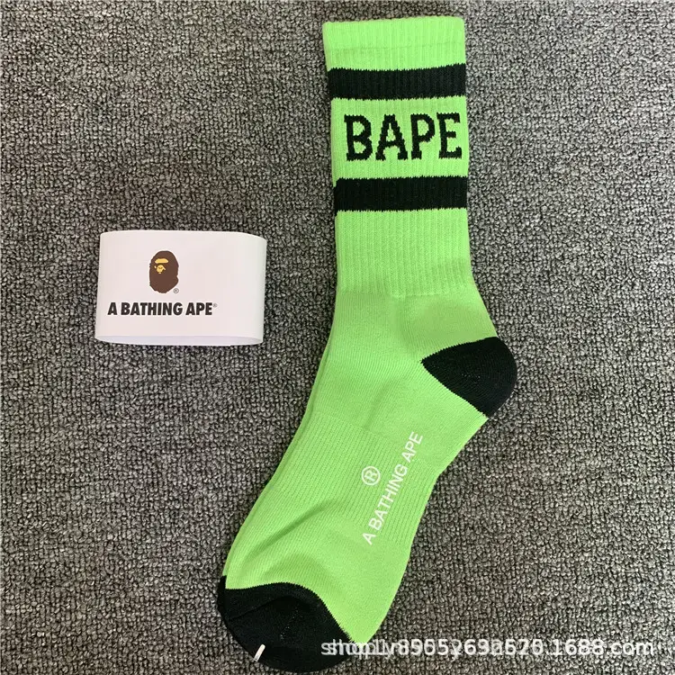 Japanese-Style Ape Head Socks Bape Unisex Sports Training Trendy Socks Towel Bottom Colorful Couple Socks Wholesale