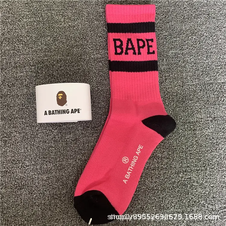 Japanese-Style Ape Head Socks Bape Unisex Sports Training Trendy Socks Towel Bottom Colorful Couple Socks Wholesale