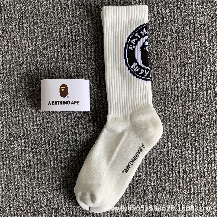Japanese-Style Ape Head Socks Bape Unisex Sports Training Trendy Socks Towel Bottom Colorful Couple Socks Wholesale