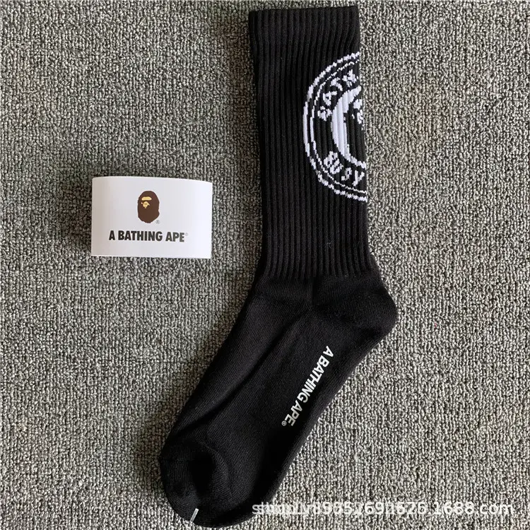Japanese-Style Ape Head Socks Bape Unisex Sports Training Trendy Socks Towel Bottom Colorful Couple Socks Wholesale