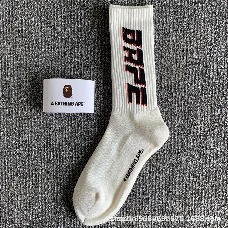 Japanese-Style Ape Head Socks Bape Unisex Sports Training Trendy Socks Towel Bottom Colorful Couple Socks Wholesale