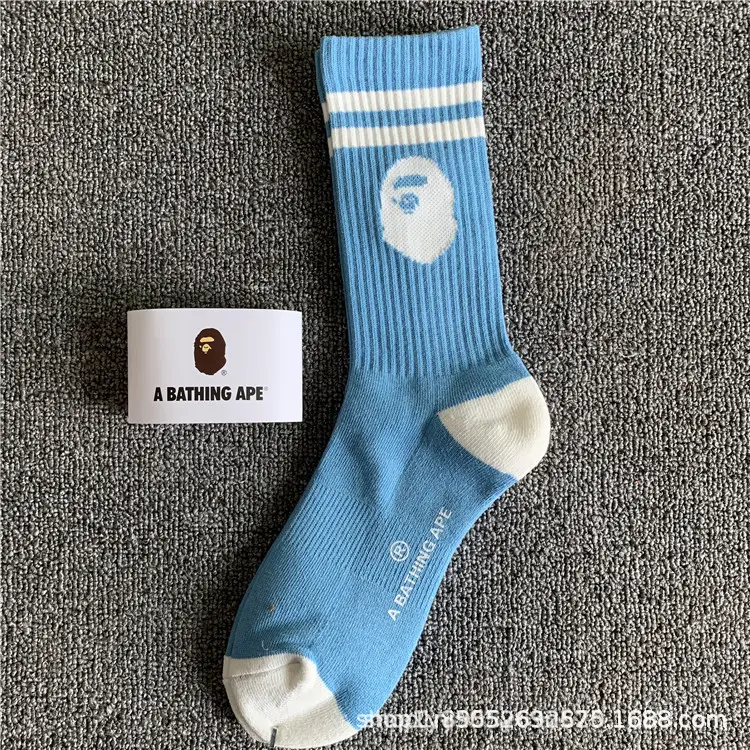 Japanese-Style Ape Head Socks Bape Unisex Sports Training Trendy Socks Towel Bottom Colorful Couple Socks Wholesale