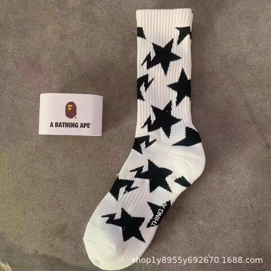 Japanese-Style Ape Head Socks Bape Unisex Sports Training Trendy Socks Towel Bottom Colorful Couple Socks Wholesale