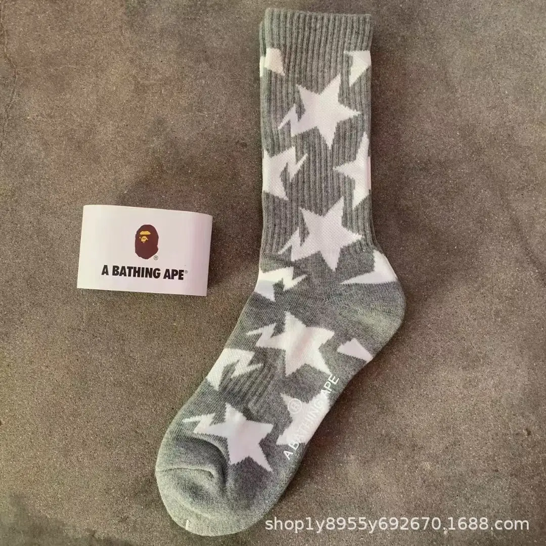 Japanese-Style Ape Head Socks Bape Unisex Sports Training Trendy Socks Towel Bottom Colorful Couple Socks Wholesale
