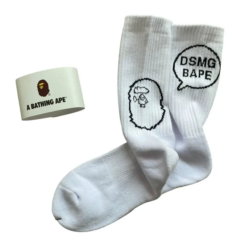 Japanese-Style Ape Head Socks Bape Unisex Sports Training Trendy Socks Towel Bottom Colorful Couple Socks Wholesale