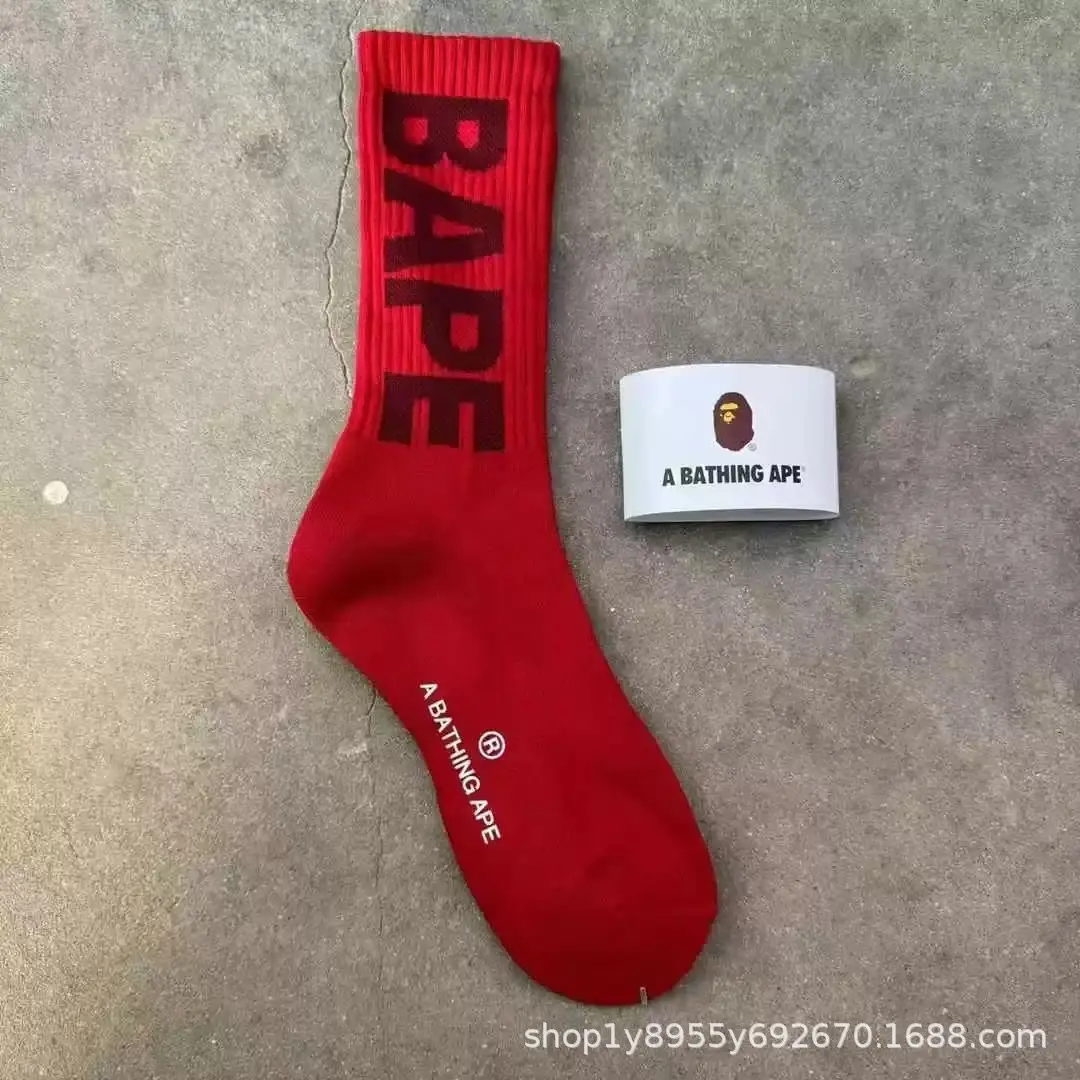 Japanese-Style Ape Head Socks Bape Unisex Sports Training Trendy Socks Towel Bottom Colorful Couple Socks Wholesale