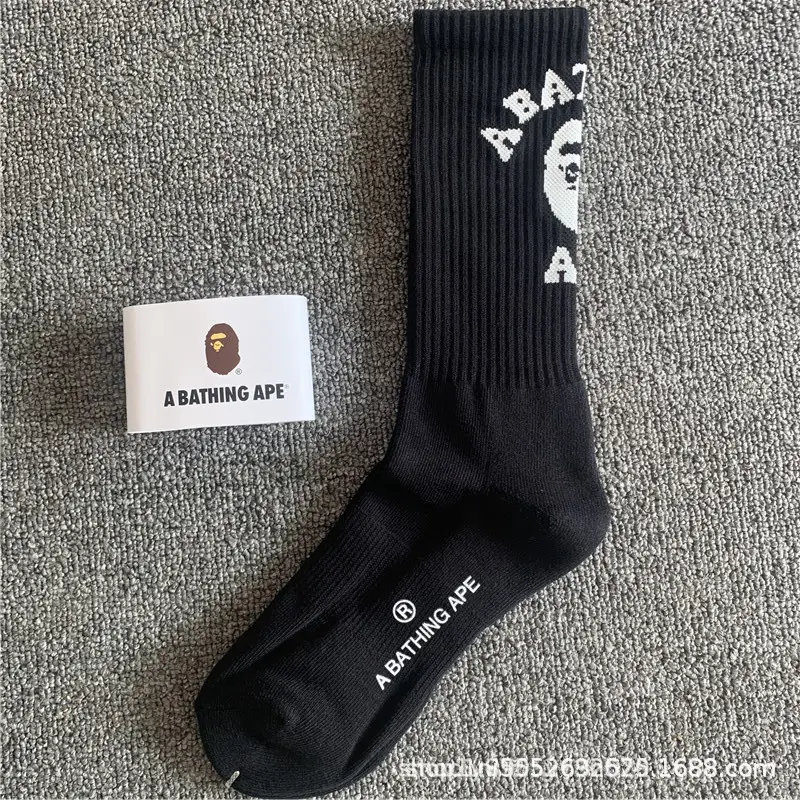 Japanese-Style Ape Head Socks Bape Unisex Sports Training Trendy Socks Towel Bottom Colorful Couple Socks Wholesale