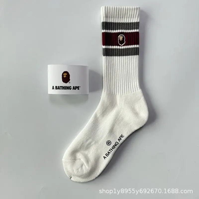 Japanese-Style Ape Head Socks Bape Unisex Sports Training Trendy Socks Towel Bottom Colorful Couple Socks Wholesale