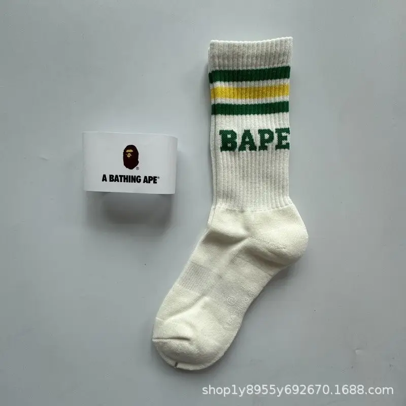 Japanese-Style Ape Head Socks Bape Unisex Sports Training Trendy Socks Towel Bottom Colorful Couple Socks Wholesale
