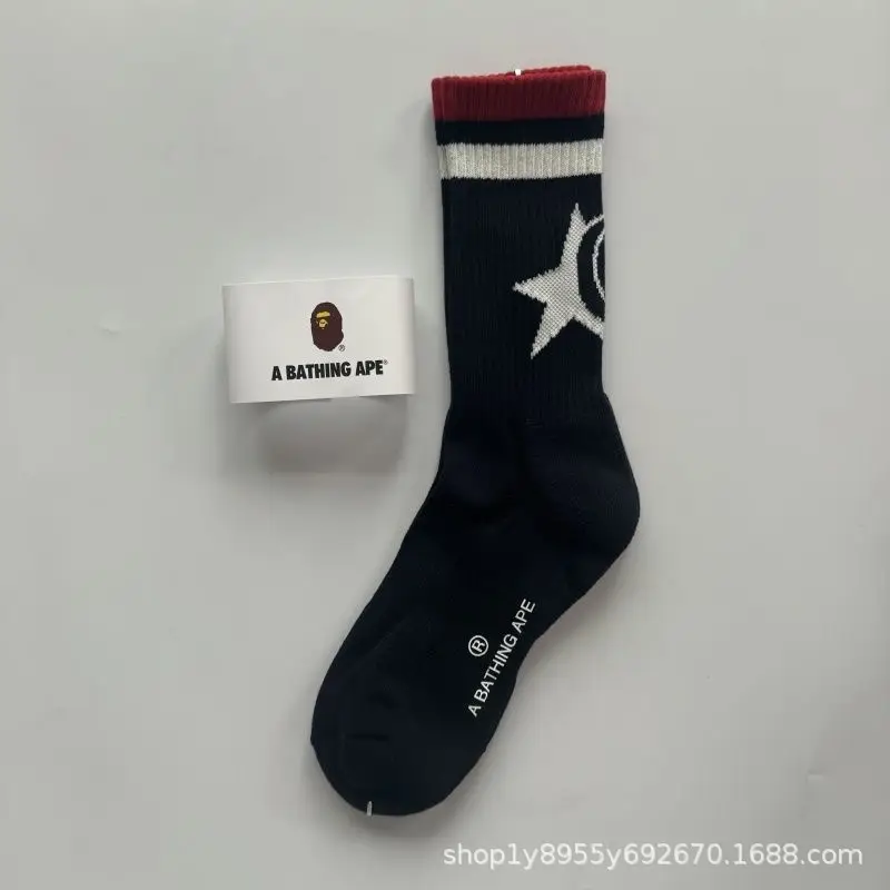 Japanese-Style Ape Head Socks Bape Unisex Sports Training Trendy Socks Towel Bottom Colorful Couple Socks Wholesale
