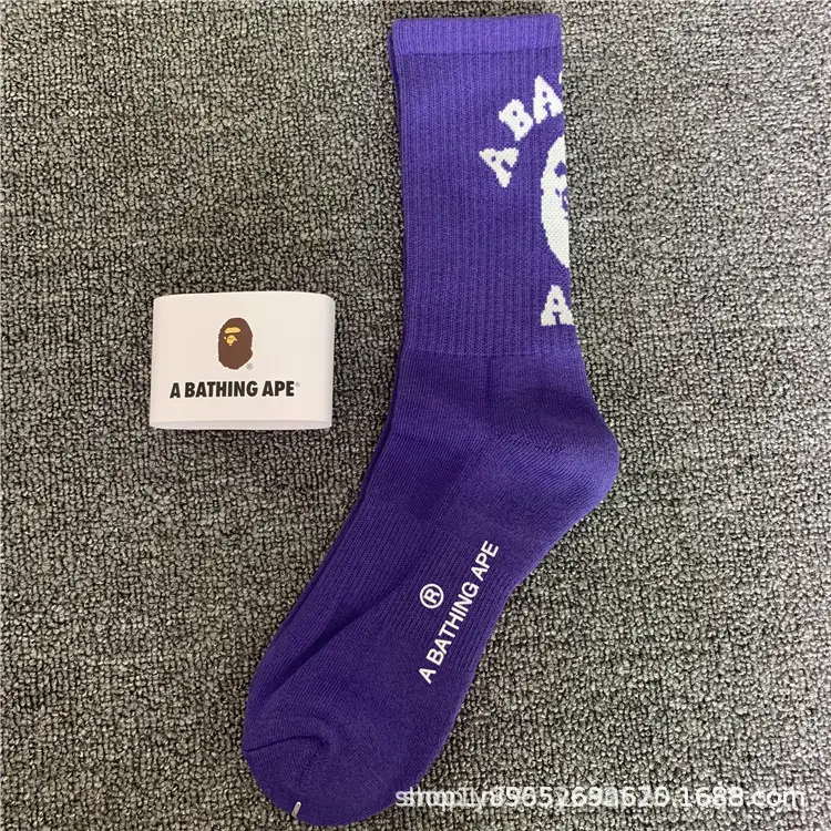 Japanese-Style Ape Head Socks Bape Unisex Sports Training Trendy Socks Towel Bottom Colorful Couple Socks Wholesale