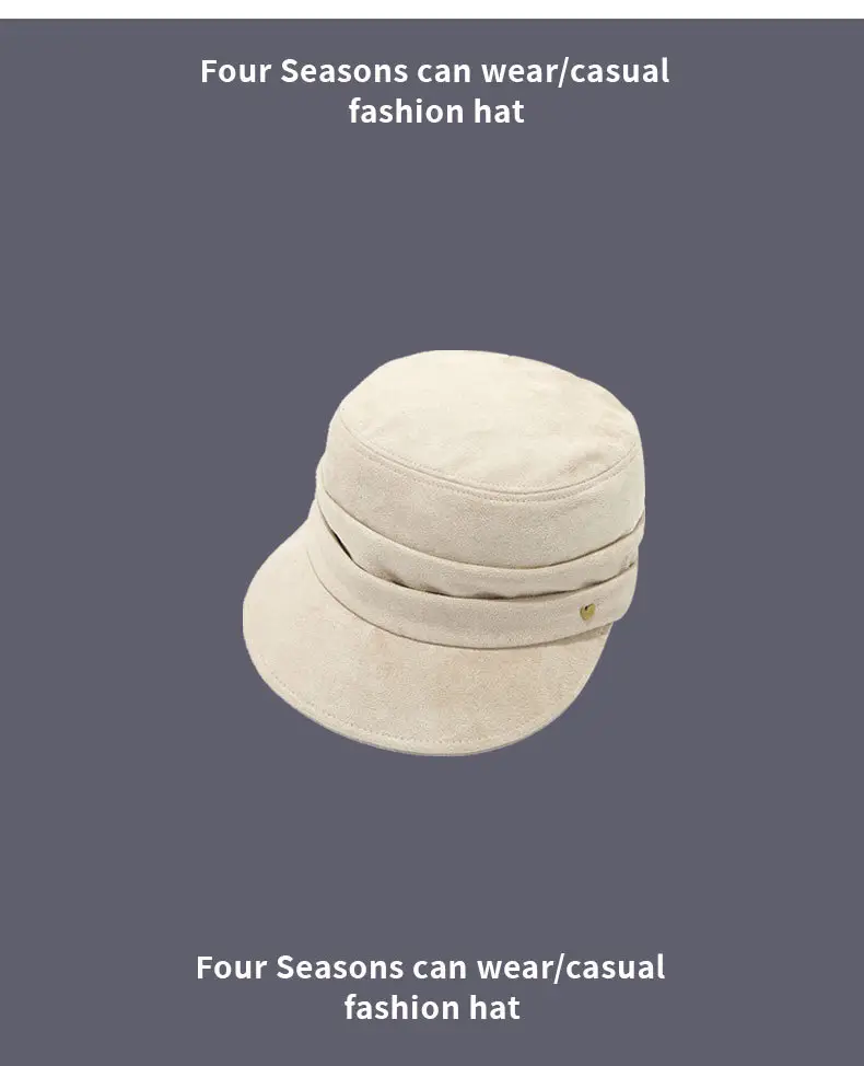Coffee Suede Pleated Equestrian Flat Cap — feature 11