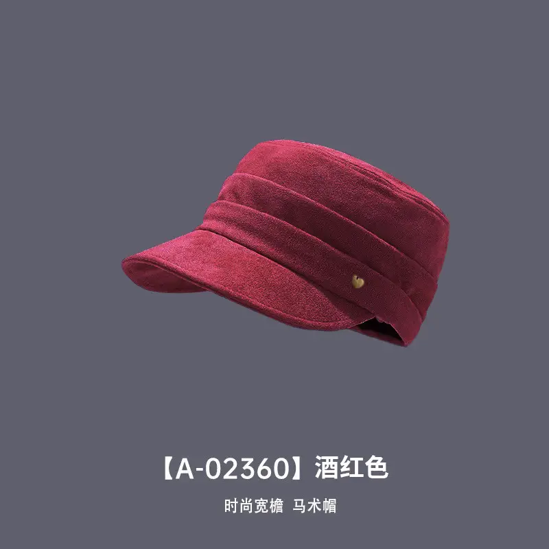 Coffee Suede Pleated Equestrian Flat Cap