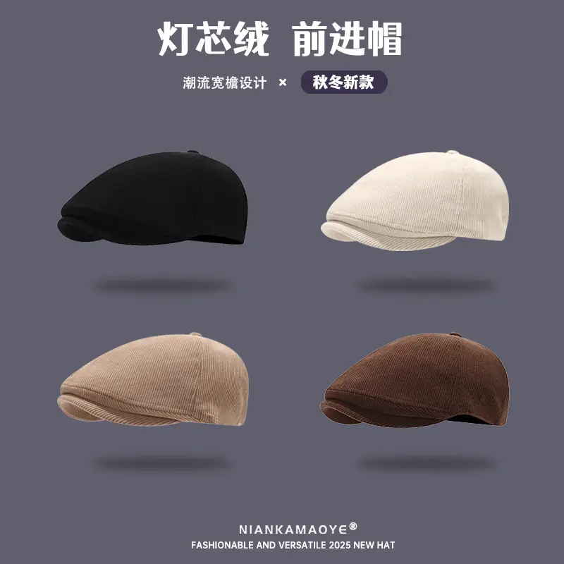 Black Japanese-Style Forward Cap for Women Winter - Image 5