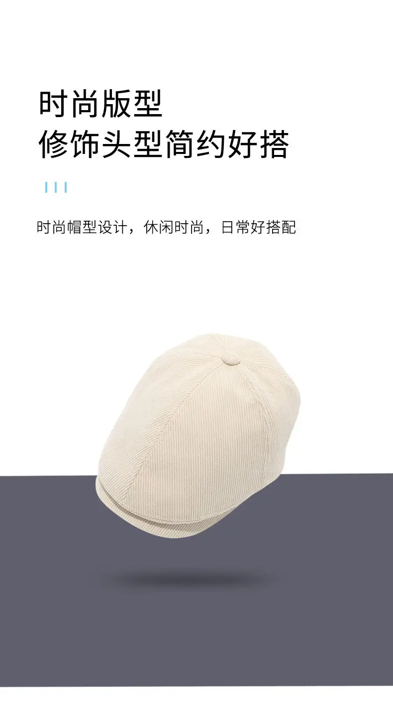 Black Japanese-Style Forward Cap for Women Winter — feature 6