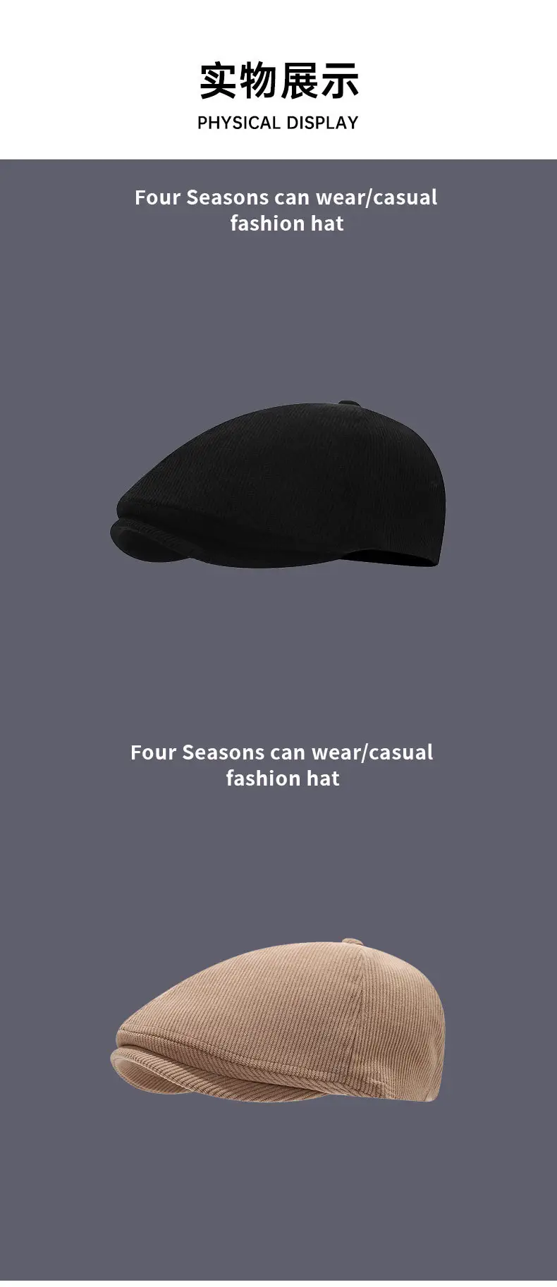 Black Japanese-Style Forward Cap for Women Winter — feature 9