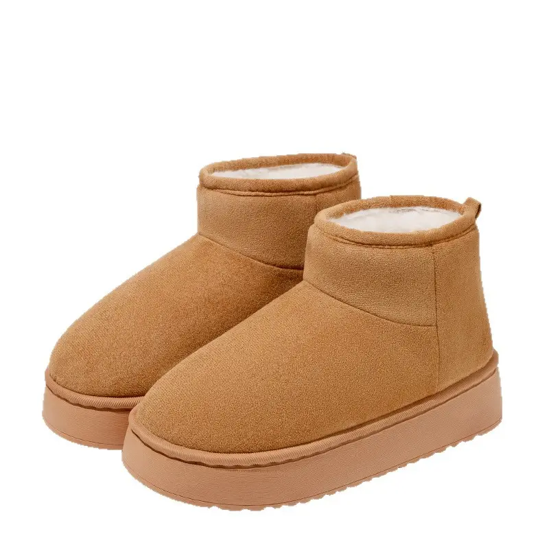 Winter Thick-Soled Warm Snow Boots for Women, Indoor and Home, Non-Slip, Velvet and Thickeneded Outer Wear, Fashionable and Versatile Short-Cylinder Cotton Shoes - Image 7