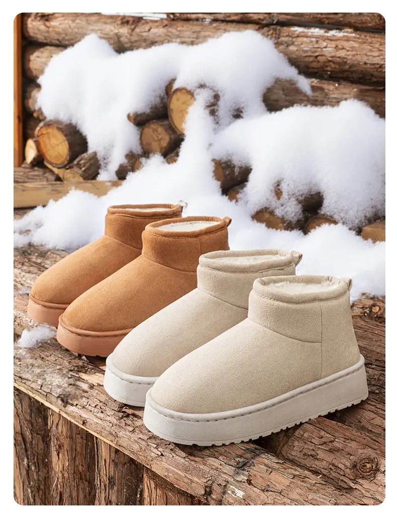 Winter Thick-Soled Warm Snow Boots for Women, Indoor and Home, Non-Slip, Velvet and Thickeneded Outer Wear, Fashionable and Versatile Short-Cylinder Cotton Shoes — feature 15