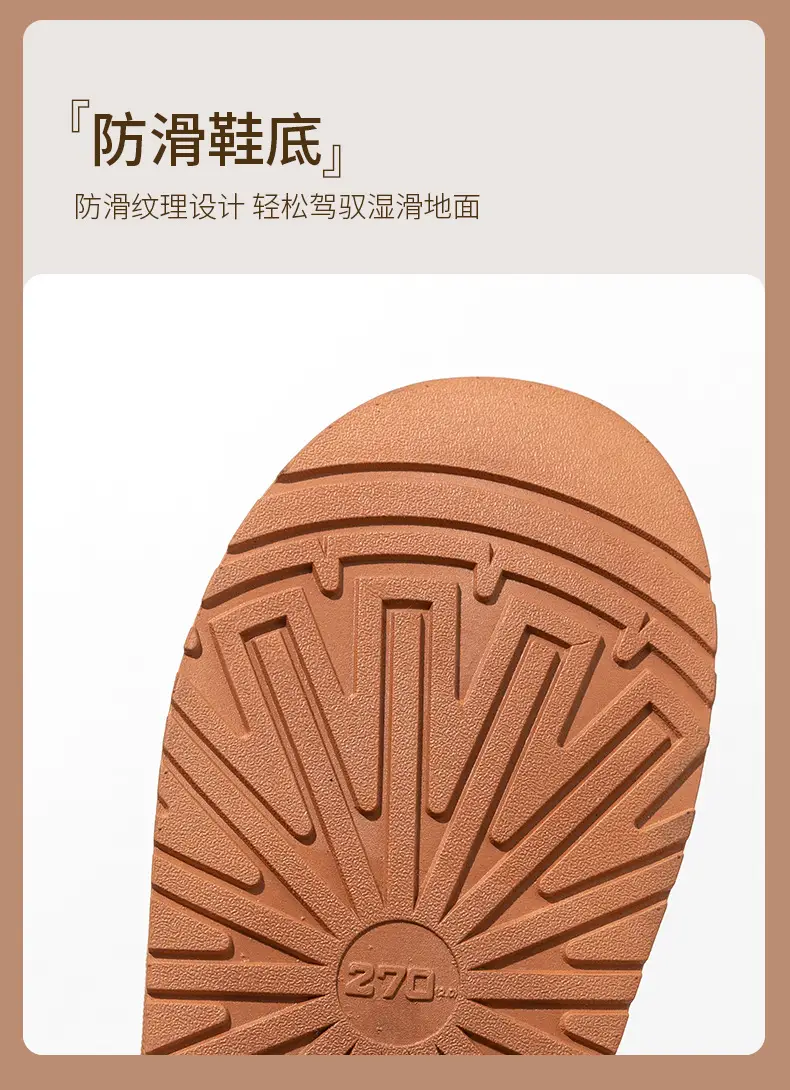 Winter Thick-Soled Warm Snow Boots for Women, Indoor and Home, Non-Slip, Velvet and Thickeneded Outer Wear, Fashionable and Versatile Short-Cylinder Cotton Shoes — feature 9