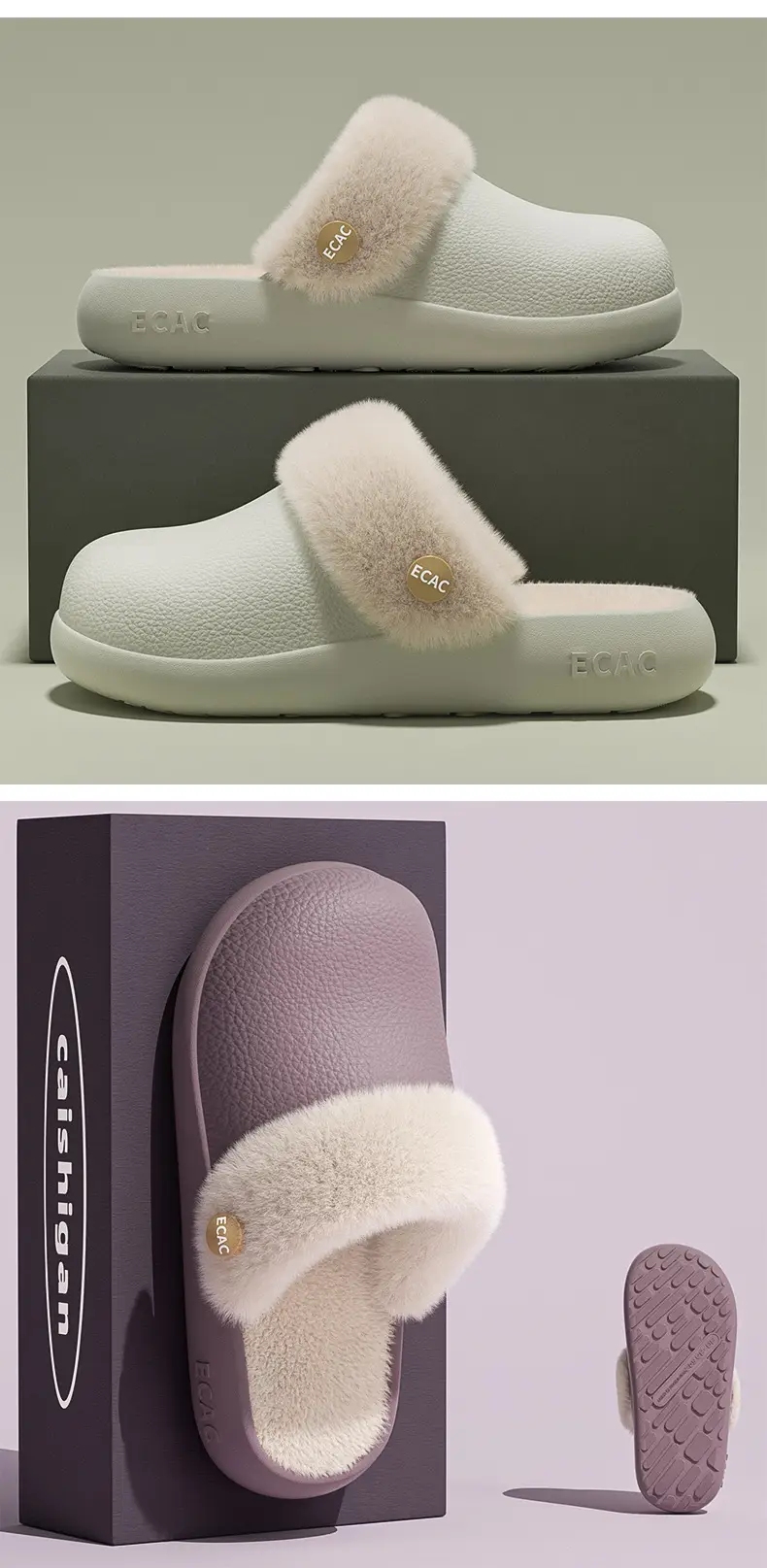 Winter New Cotton Slippers for Women, Thick-Soled, Warm, Removable and Washable Confinement Shoes, Home Couple Home Fleece-Lined Indoor Cotton Shoes — feature 10