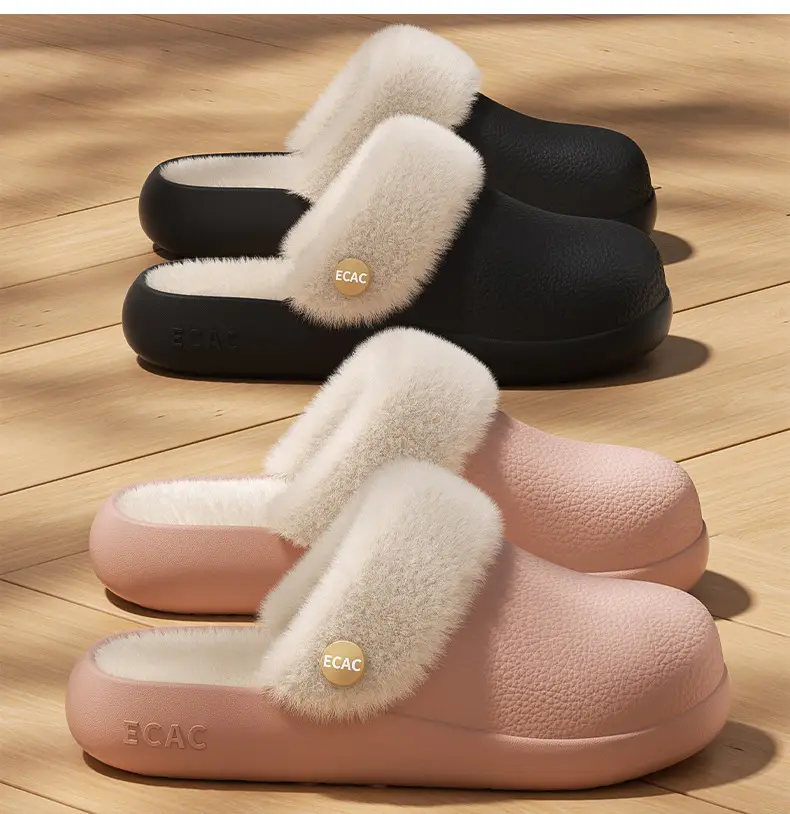 Winter New Cotton Slippers for Women, Thick-Soled, Warm, Removable and Washable Confinement Shoes, Home Couple Home Fleece-Lined Indoor Cotton Shoes — feature 11