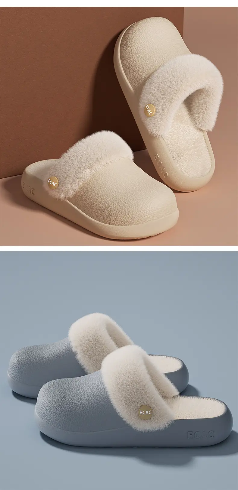 Winter New Cotton Slippers for Women, Thick-Soled, Warm, Removable and Washable Confinement Shoes, Home Couple Home Fleece-Lined Indoor Cotton Shoes — feature 9