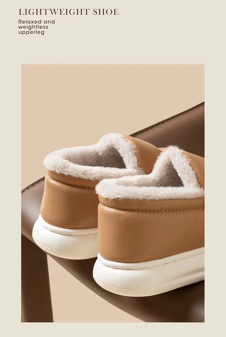 Windproof Outer Wear Warm Slippers for Women Autumn and Winter 2024 New Indoor Thick-Soled Waterproof Toe-Cap Couple Style for Men — feature 5