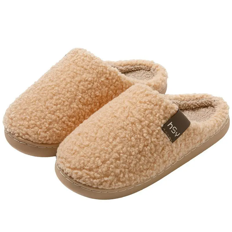 Cotton Slippers for Women in Autumn and Winter, Warm Indoor Non-Slip Silent Soft Bottom Home Use Wooden Floor Slippers for Men with Poop Feeling - Image 9