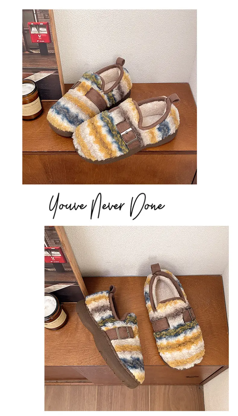 Women's Cotton Velvet Birkenstock Slippers Winter Warm Anti-Slip — feature 12
