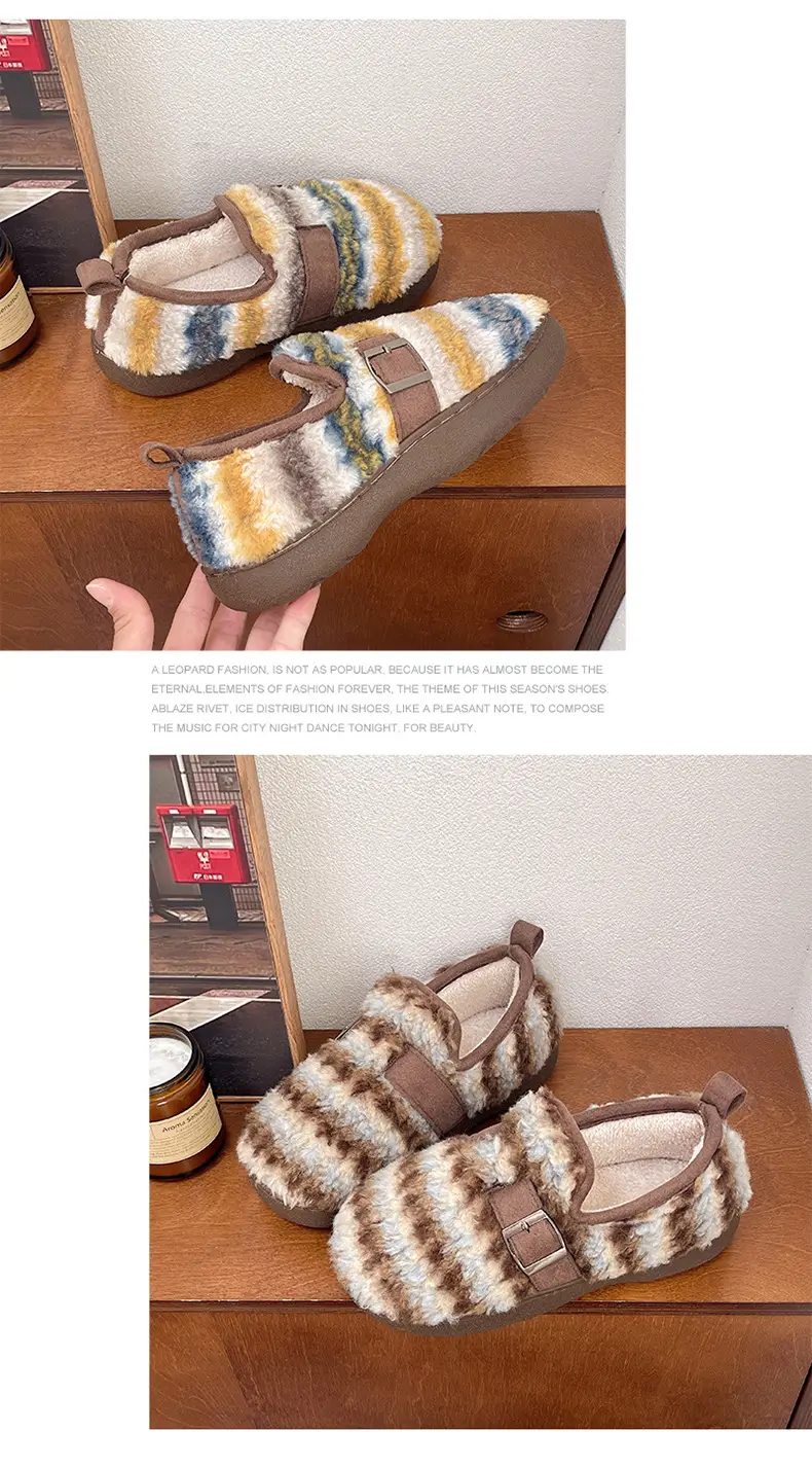 Women's Cotton Velvet Birkenstock Slippers Winter Warm Anti-Slip — feature 13
