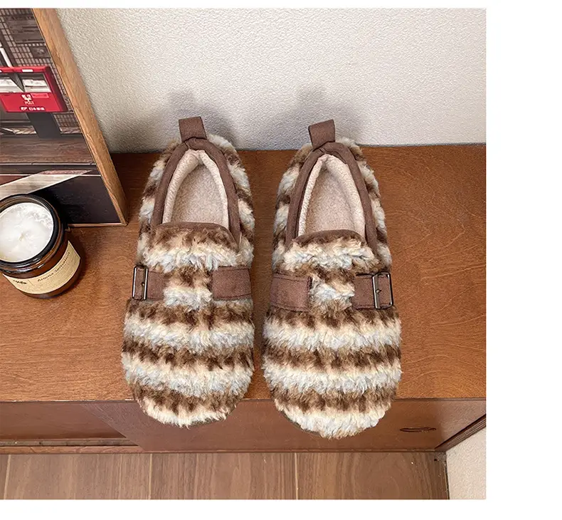 Women's Cotton Velvet Birkenstock Slippers Winter Warm Anti-Slip — feature 14