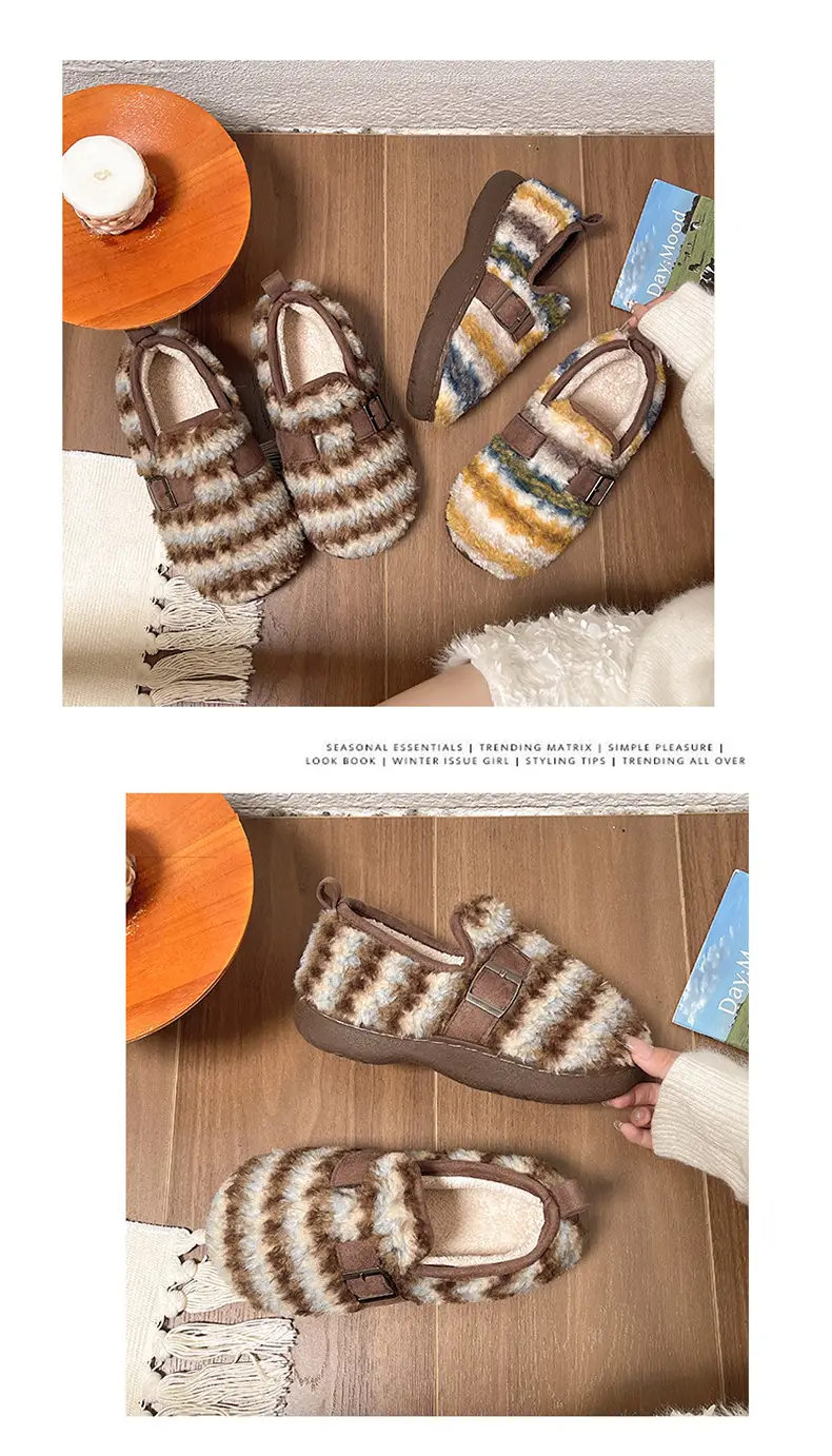 Women's Cotton Velvet Birkenstock Slippers Winter Warm Anti-Slip — feature 4