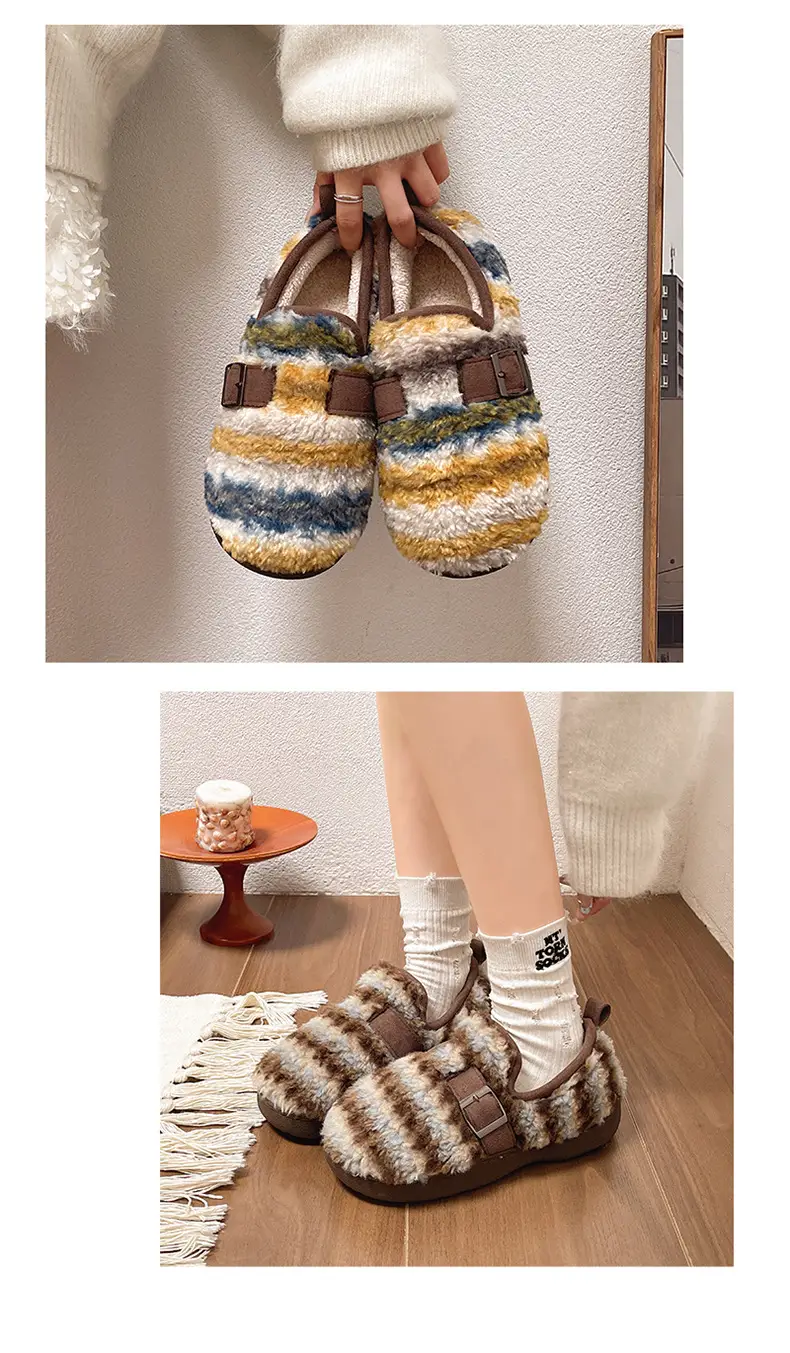 Women's Cotton Velvet Birkenstock Slippers Winter Warm Anti-Slip — feature 5