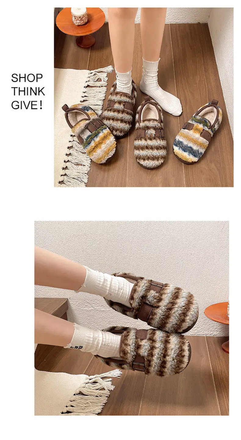 Women's Cotton Velvet Birkenstock Slippers Winter Warm Anti-Slip — feature 6