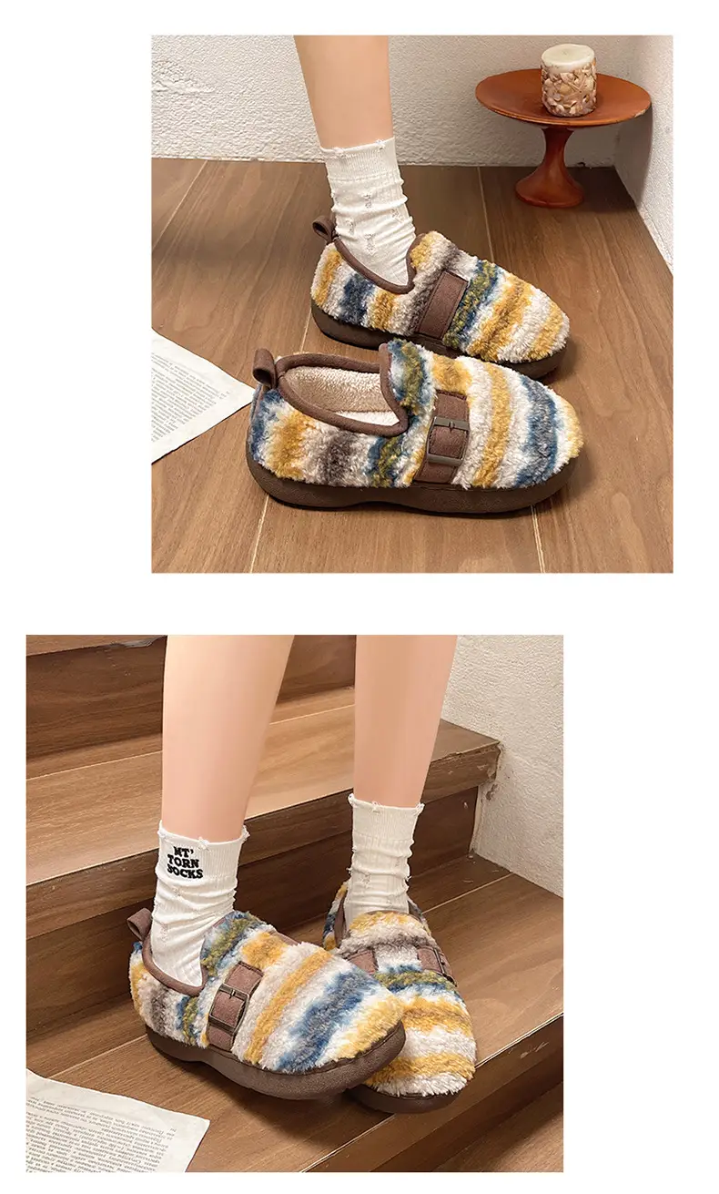 Women's Cotton Velvet Birkenstock Slippers Winter Warm Anti-Slip — feature 8