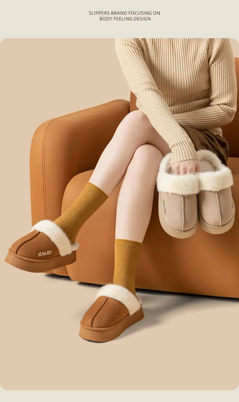 Women's Cotton Slippers Warm Autumn Winter Closed Toe — feature 10