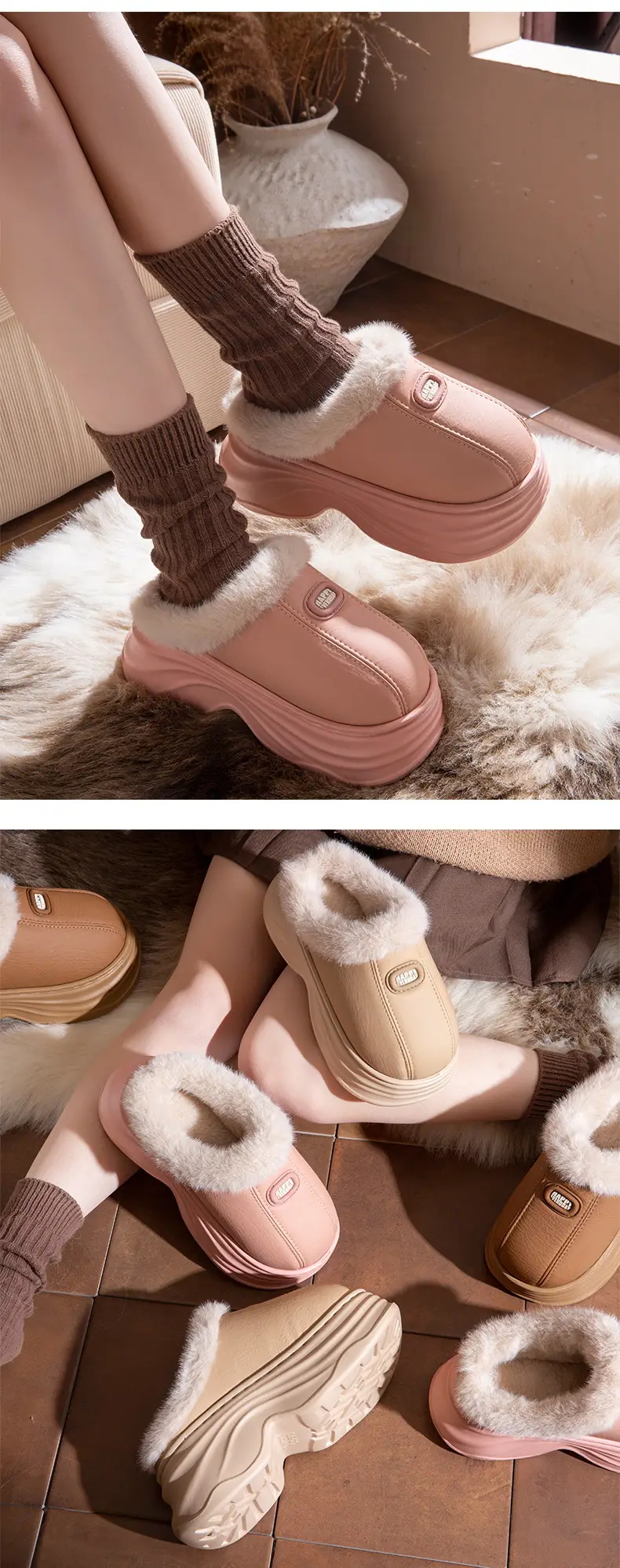 2025 New Winter Cotton Slippers for Women with Velvet and Velvet to Keep Warm at Home, Non-Slip Thick Soles, Cotton Shoes for Men in Winter — feature 11