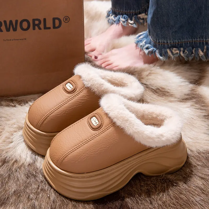 2025 New Winter Cotton Slippers for Women with Velvet and Velvet to Keep Warm at Home, Non-Slip Thick Soles, Cotton Shoes for Men in Winter - Image 3